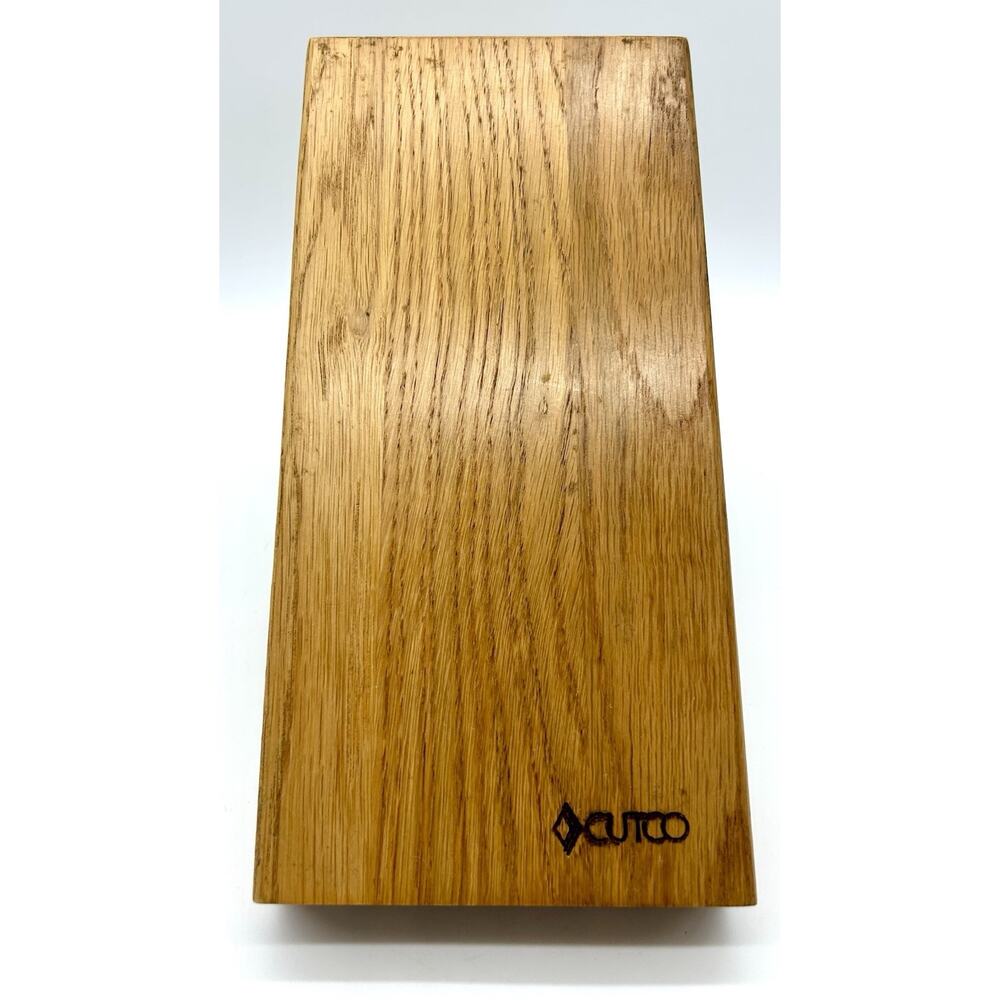 Cutco 5 Slot Oak Wood Knife Block Storage Space Saver Stand Or Hanging GUC - Picture 4 of 9